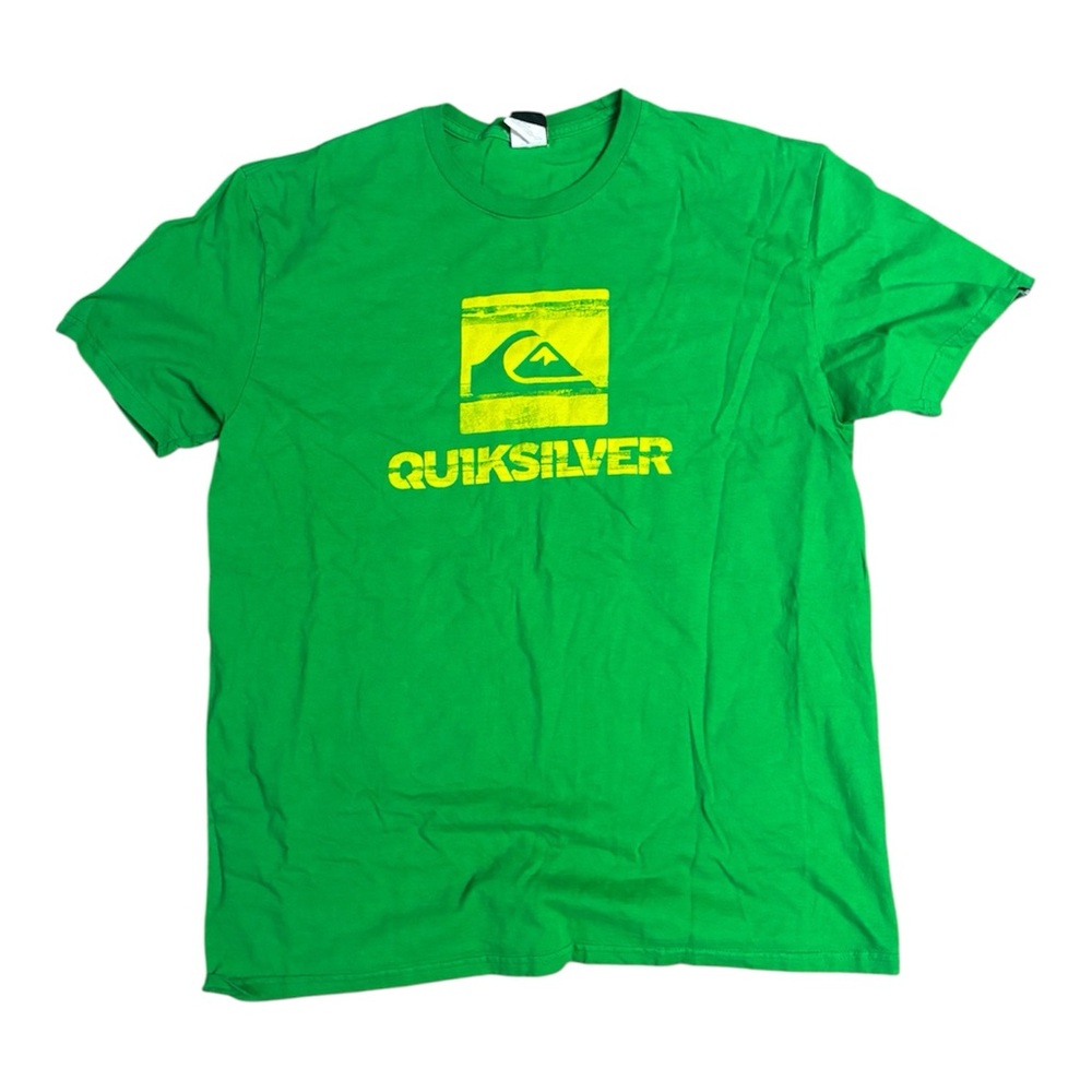 Quiksilver Bright Green Tee with Yellow Logo